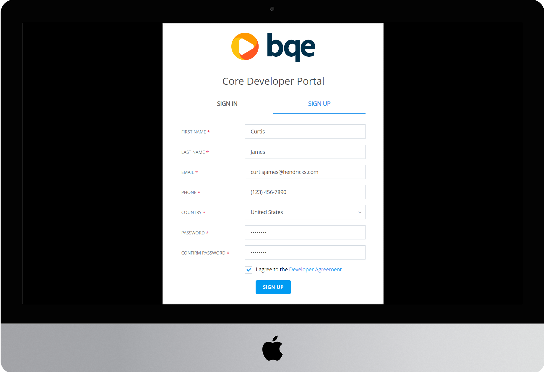 Developer Portal Signup